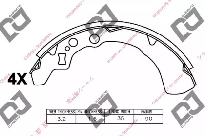 Комлект тормозных накладок DJ PARTS BS1072